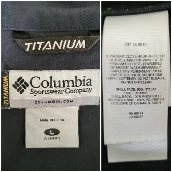 Columbia women's black Omni-Tech zip up softshell fleece lined jacket- size L - Picture 7 of 9